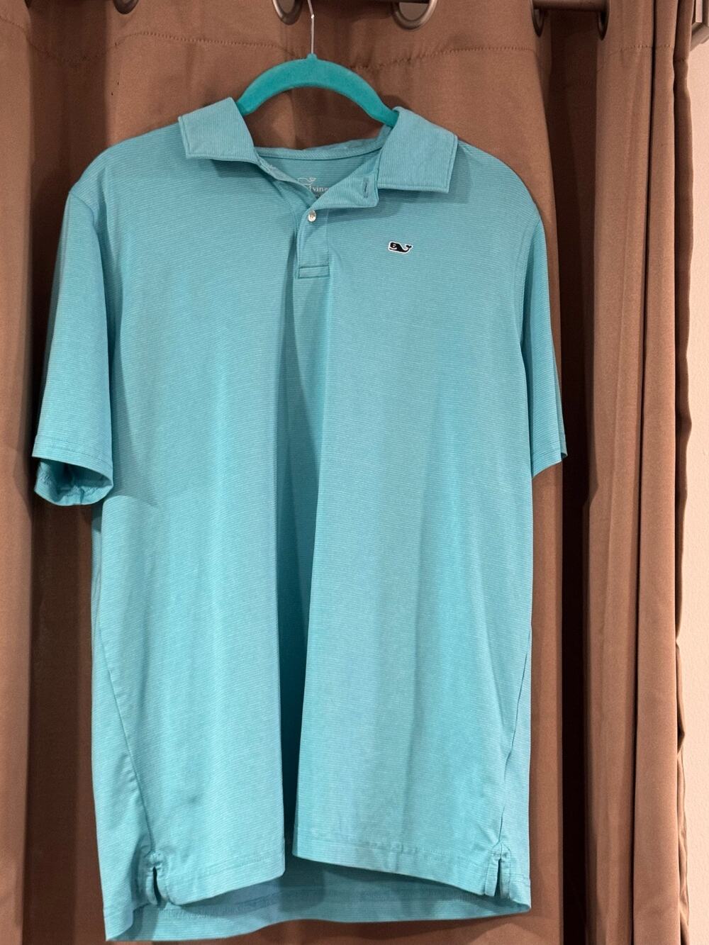 Vineyard Vines Performance Anegada Stripe Mint/Marine Blue Polo Men XL
